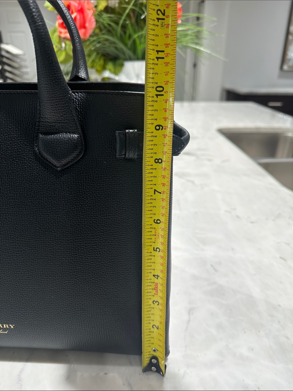 Burberry Black Leather Satchel with Gold Hardware - Picture 11 of 16